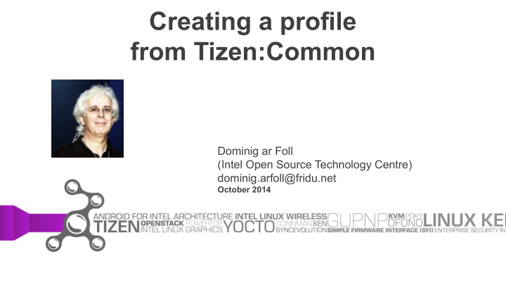 creating a profile from tizen common