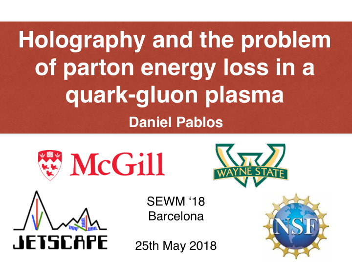 holography and the problem of parton energy loss in a
