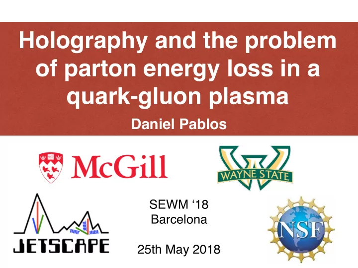 holography and the problem of parton energy loss in a