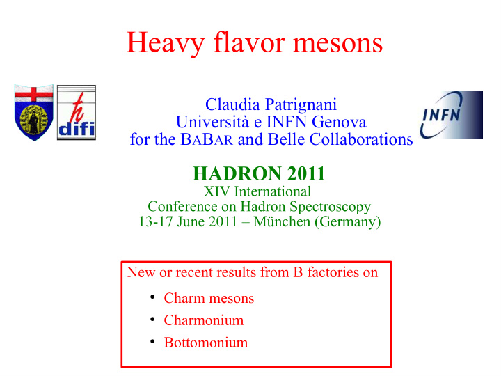 heavy flavor mesons