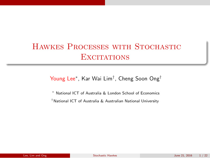 hawkes processes with stochastic excitations