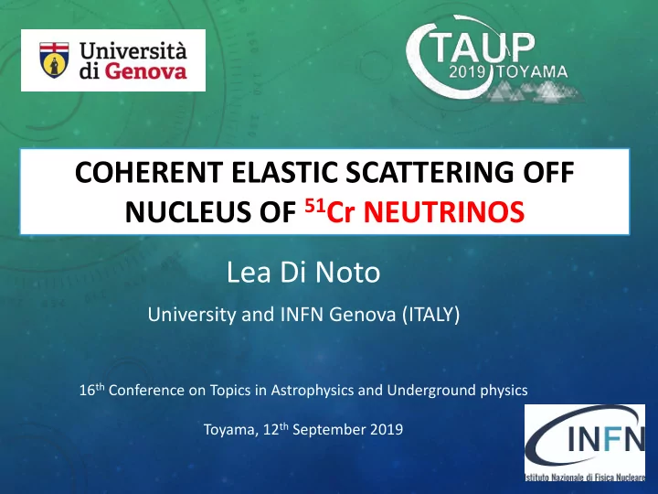 nucleus of 51 cr neutrinos lea di noto