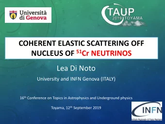 NUCLEUS OF 51 Cr NEUTRINOS  Lea Di Noto  University and INFN Genova (ITALY) 16 th Conference on