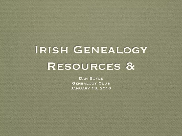 irish genealogy resources