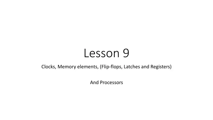 lesson 9