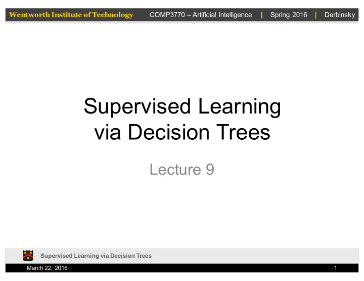 supervised learning via decision trees