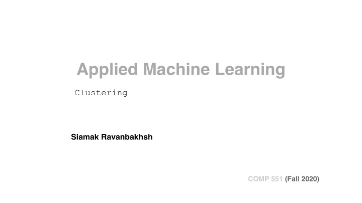 applied machine learning
