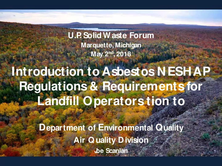 introduction to asbestos neshap regulations amp