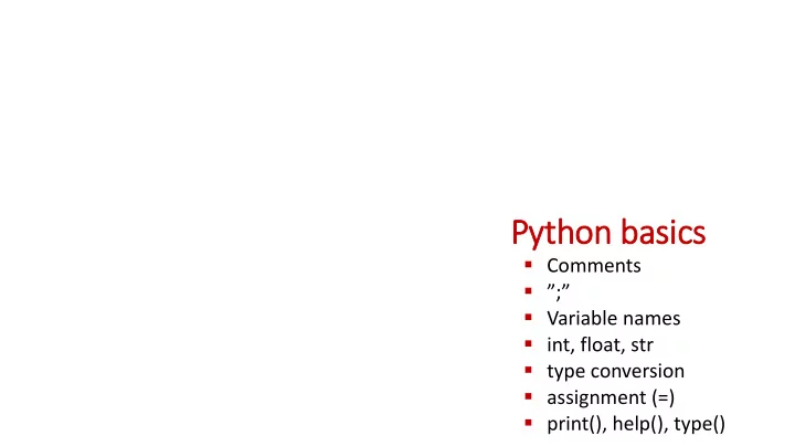 pyt ython basic ics
