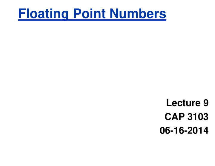 floating point numbers