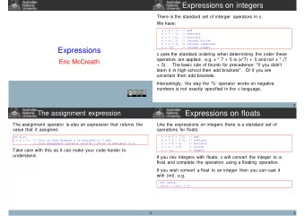 Expressions  c uses the standard ordering when determining the order these  operators are applied.