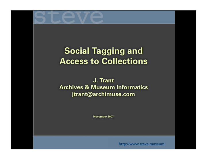 social tagging and access to collections