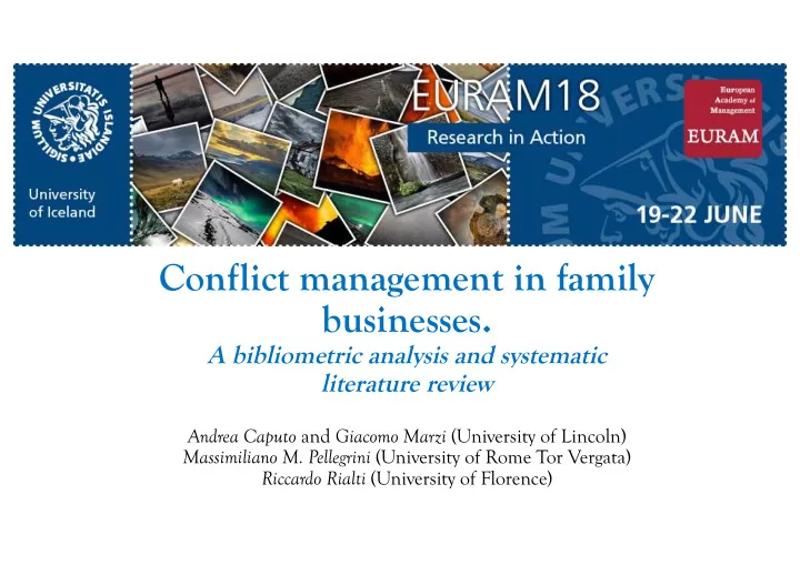 conflict management in family businesses