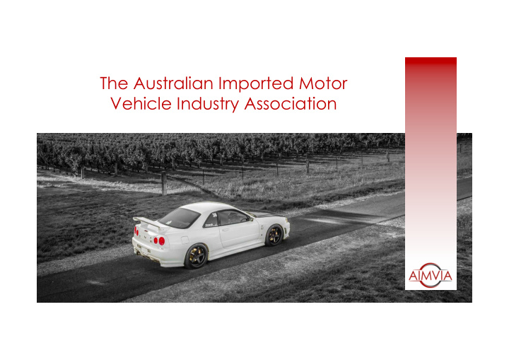 the australian imported motor vehicle industry
