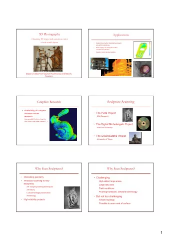 1  1  Issues Addressed  The Digital Michelangelo Project   Resolution   Coverage