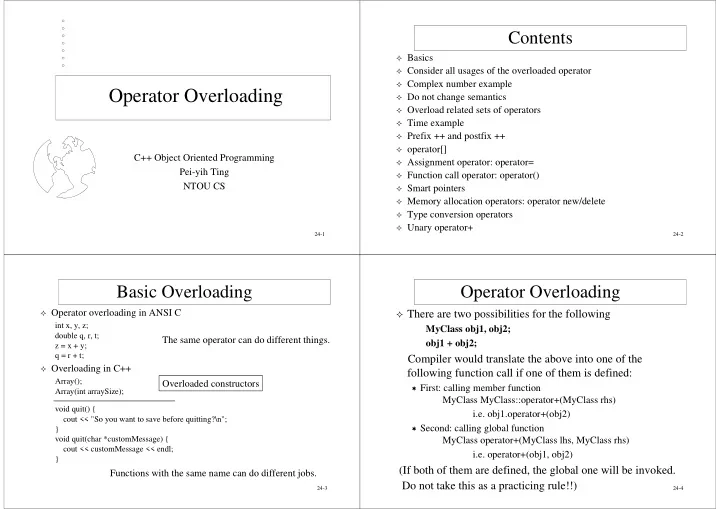 operator overloading