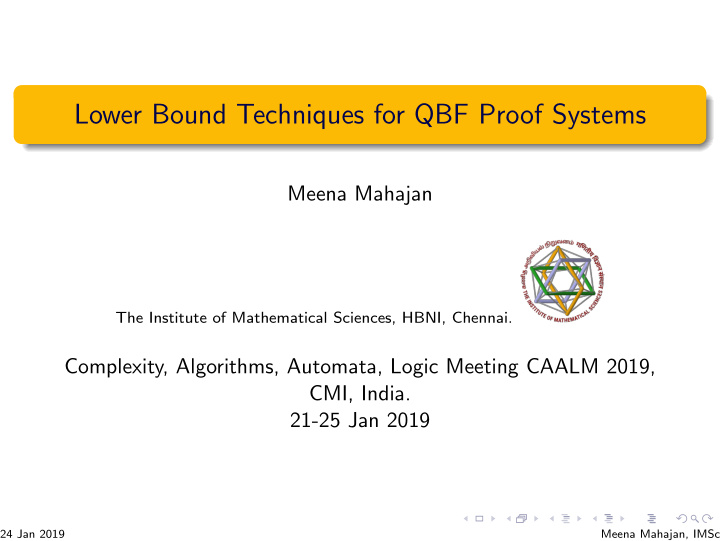 lower bound techniques for qbf proof systems