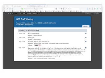 Notes on NSD mee+ngs  h.ps://conferences.lbl.gov/category/73/  Complete schedule un+l June 2019