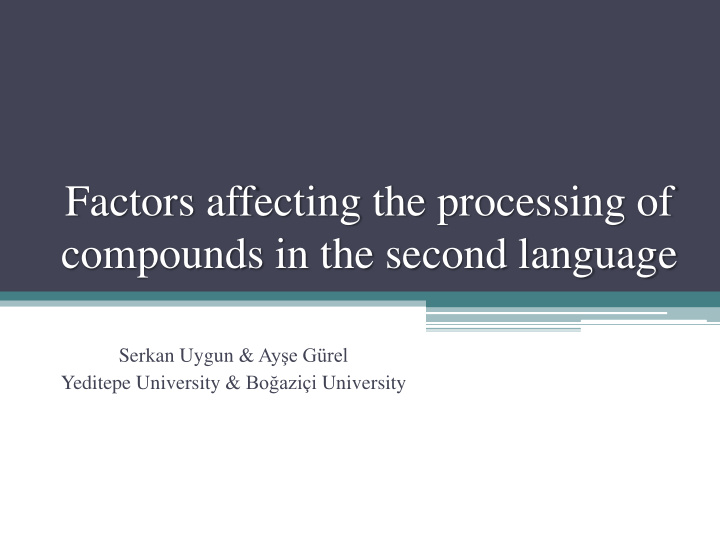 compounds in the second language