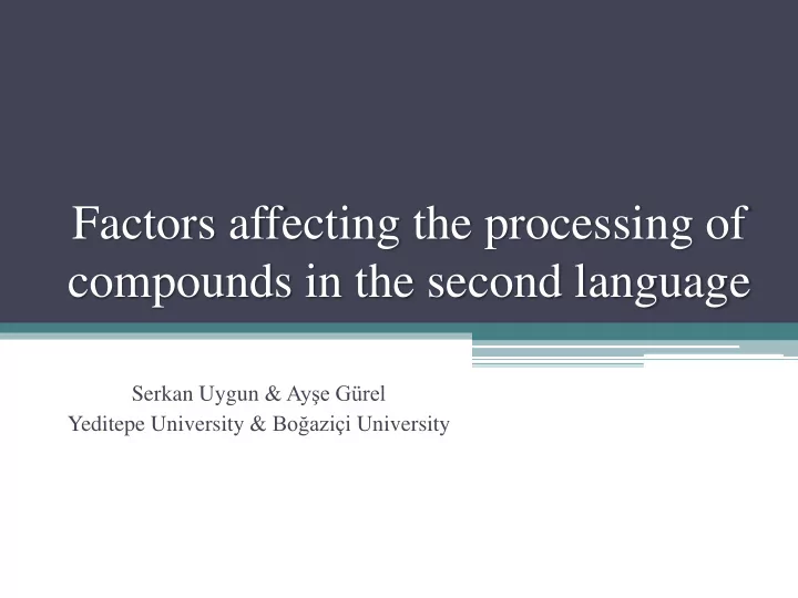 compounds in the second language
