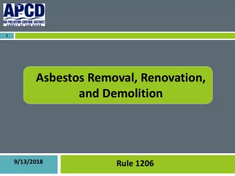 and Demolition  9/13/2018  Rule 1206  Why is Asbestos Harmful?  2  3  Where Asbestos is Found?  4