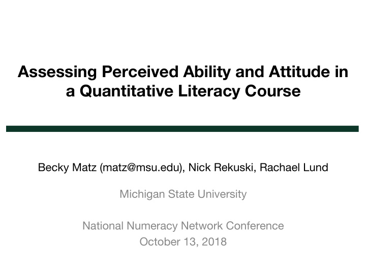 assessing perceived ability and attitude in a