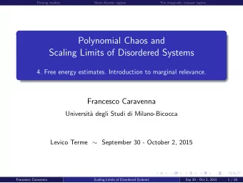 Polynomial Chaos and  Scaling Limits of Disordered Systems  4. Free energy estimates. Introduction