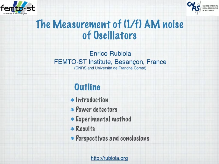 the measurement of 1 f am noise of oscillators