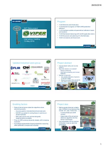 Program  13:00 Welcome and introduction  13:20 Research progress on RGB+LWIR pedestrian