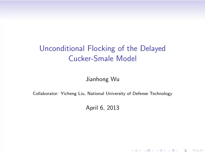 unconditional flocking of the delayed cucker smale model