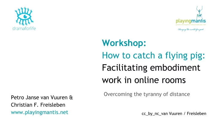 workshop how to catch a flying pig facilitating