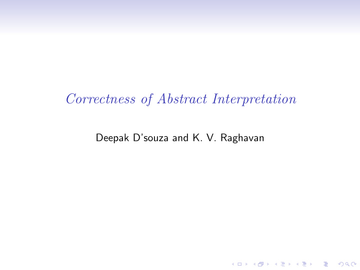 correctness of abstract interpretation