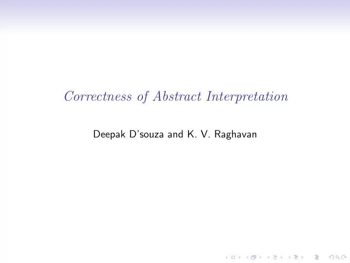 correctness of abstract interpretation