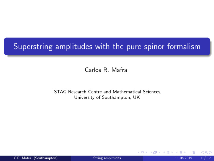 superstring amplitudes with the pure spinor formalism
