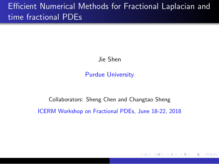 efficient numerical methods for fractional laplacian and