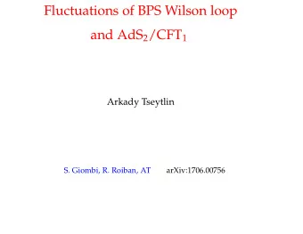 Fluctuations of BPS Wilson loop and AdS 2 /CFT 1  Arkady Tseytlin  S. Giombi, R. Roiban, AT