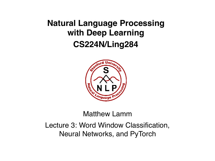 natural language processing with deep learning