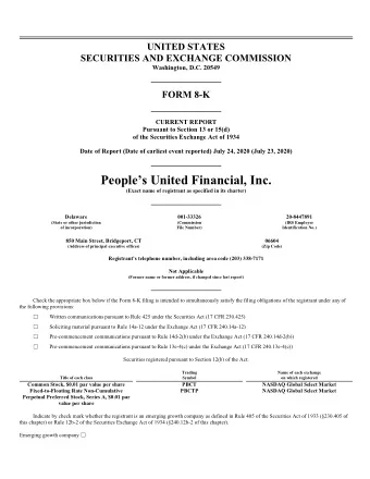 Peoples United Financial, Inc.  (Exact name of registrant as specified in its charter)  Delaware