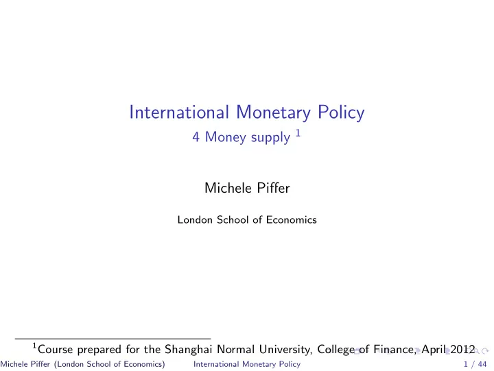 international monetary policy