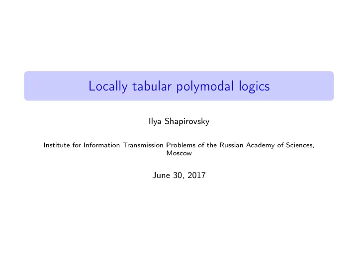 locally tabular polymodal logics