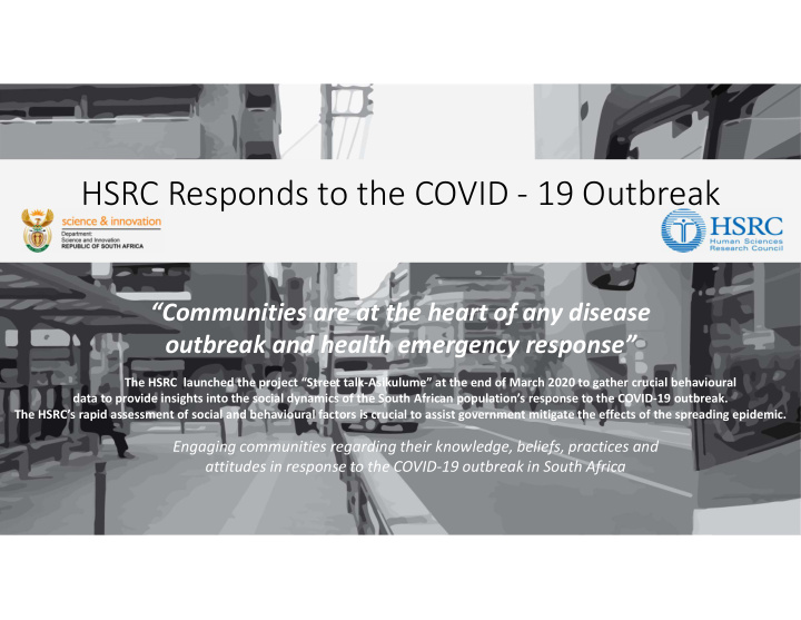 hsrc responds to the covid 19 outbreak