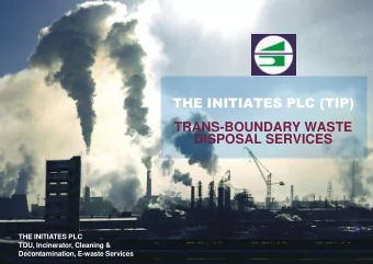 THE INITIATES PLC (TIP)  TRANS-BOUNDARY WASTE  DISPOSAL SERVICES  THE INITIATES PLC  TDU,