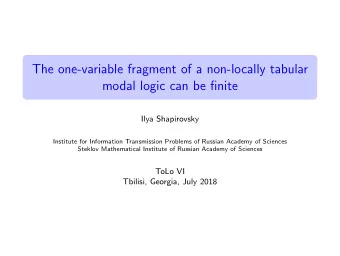The one-variable fragment of a non-locally tabular  modal logic can be finite  Ilya Shapirovsky