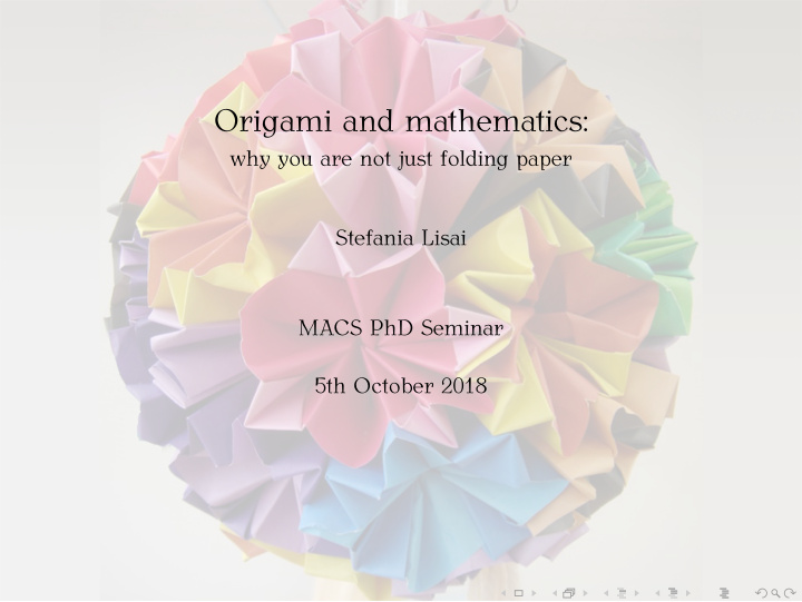 origami and mathematics