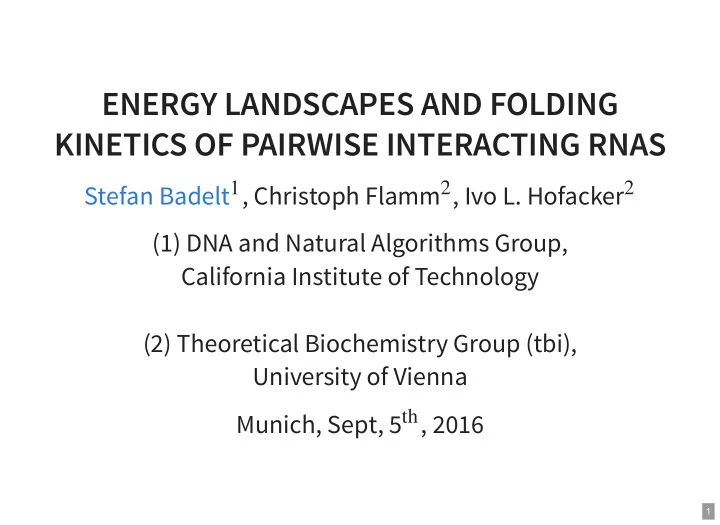energy landscapes and folding kinetics of pairwise