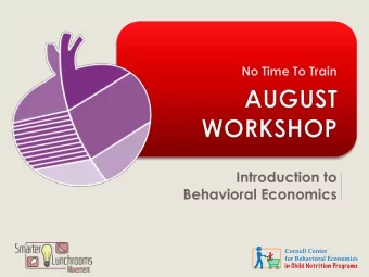 Behavioral Economics  How many brands and labels can you remember? Look at the following slide for