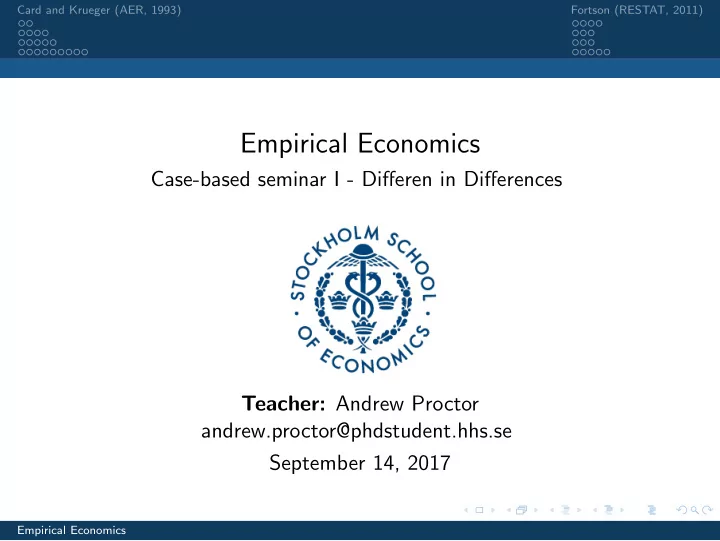 empirical economics