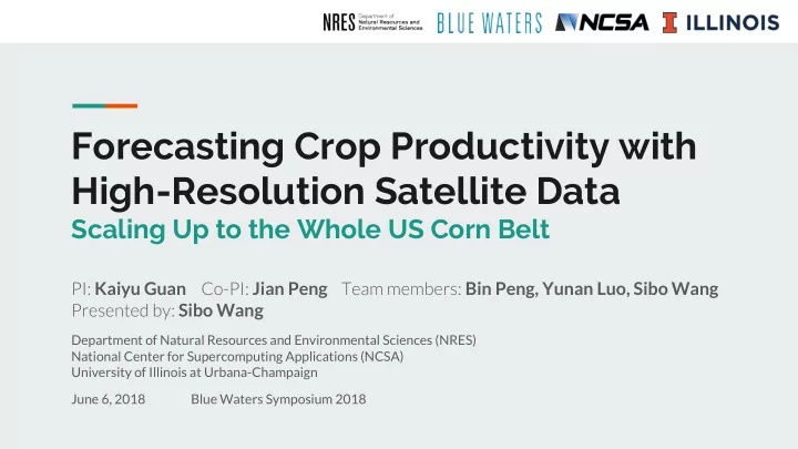 forecasting crop productivity with high resolution