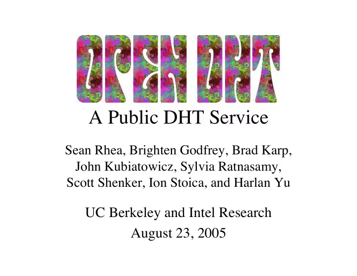 a public dht service