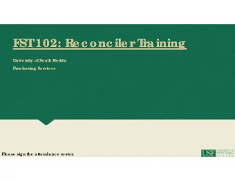 F  F  ST  ST  102: R  102: R  e c onc ile r  e c onc ile r  T  T  r  r  aining  aining  Unive r